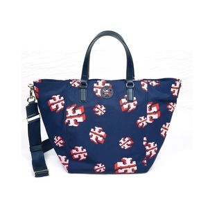 NWT Tory Burch Crazy Logo Allover Small Nylon Tote